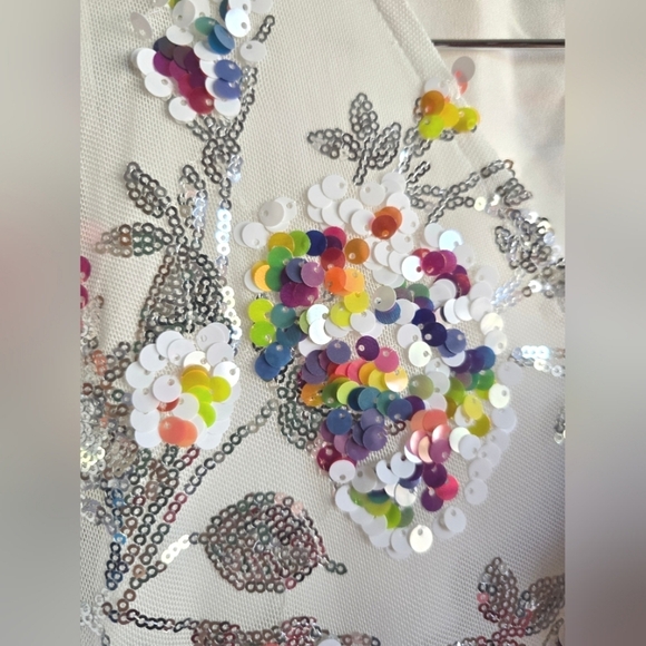 BUDDY LOVE, Atlas Sequin Caftan Maxi Dress, White Sangria, Size Medium - NWT - Picture 9 of 14